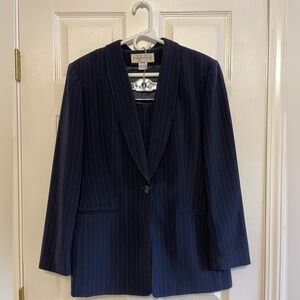 Jones NY Dark Blue Striped Pantsuit, Size 10